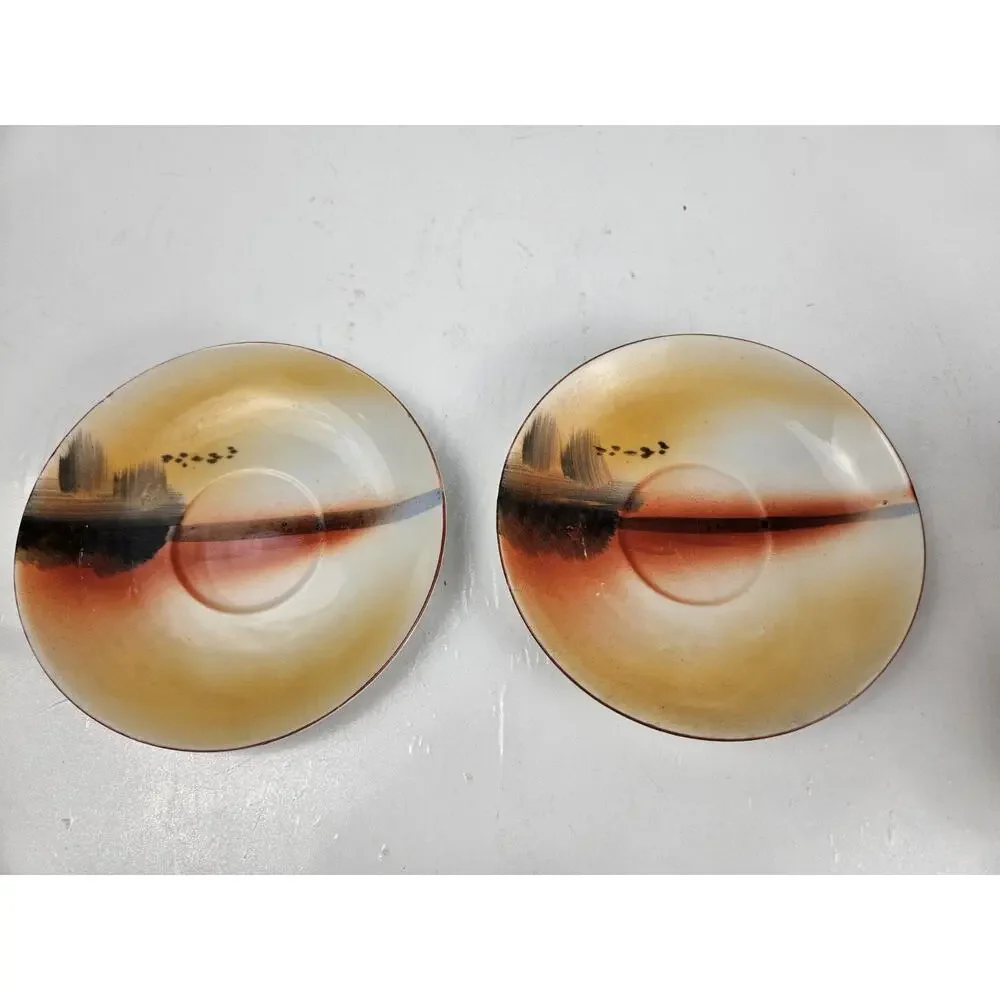 Japan Lustreware Handpainted Sunset Tea Set Porcelain 9‎ Pieces